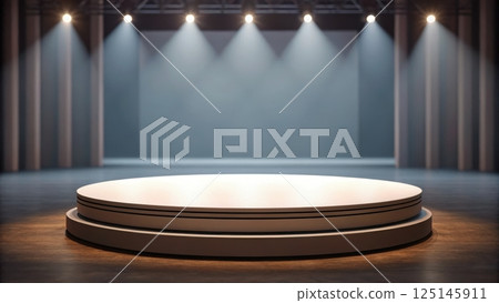 podium concept, Empty stage with spotlight illumination 125145911