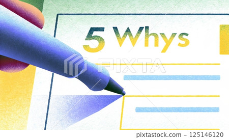5 WHY analysis concept, Visual representation...-插圖素材 [125146120] - PIXTA圖庫