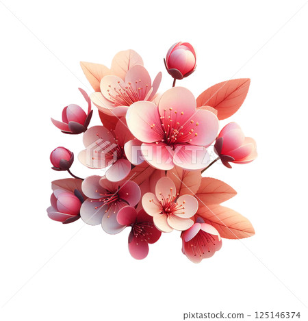 Transparent cherry blossom petals 125146374