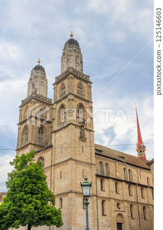 Grossmunster cathedral in Zurich, Switzerland Grossmunster cathedral in Zurich, Switzerland 125146603