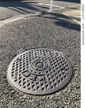A mud drainage basin installed on the sidewalk 125146667