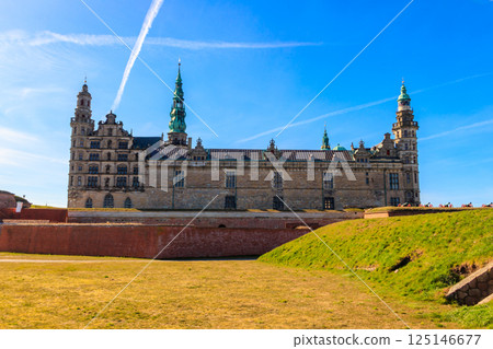 View of Kronborg Castle in Helsingor (Elsinore), Denmark 125146677