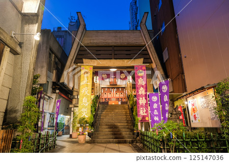Karasumori Shrine at night, Shinbashi, Minato Ward, Tokyo 125147036
