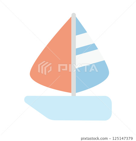 簡單的遊艇向量插圖素材 125147379