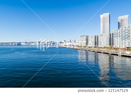 【豐洲大橋】清晨從橋上看到的街景 125147529