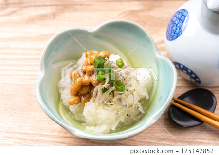 Natto and grated small sardines Natto and grated small sardines 125147852