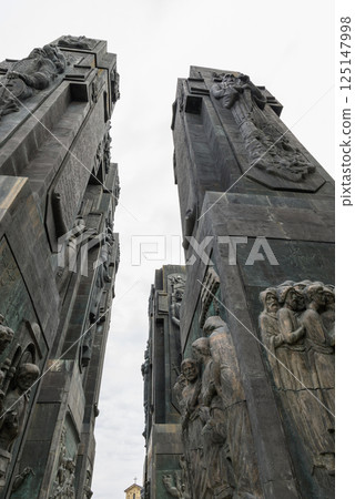 Chronicle of Georgia monument recording the history of Georgia by sculptor Zurab Tsereteli in Tbilisi, Georgia Chronicle of Georgia monument recording the history of Georgia by sculptor Zurab Tsereteli in Tbilisi, Georgia 125147998
