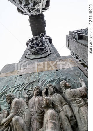 Chronicle of Georgia monument recording the history of Georgia by sculptor Zurab Tsereteli in Tbilisi, Georgia 125148006