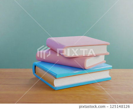 A book placed on the desk. AI generated image. 125148126