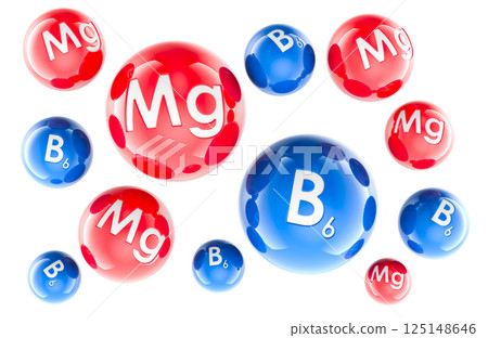 Magnesium B6. 3D rendering 125148646