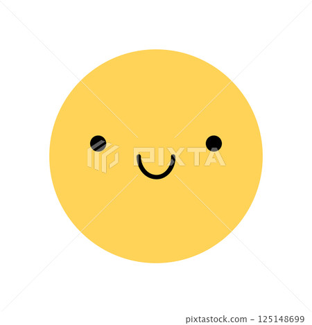 Cute yellow smile icon 125148699
