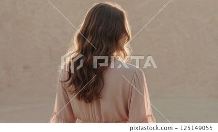 金髮女子的背影 125149055