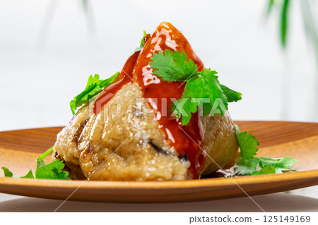Zongzi, Taiwan, Dragon Boat Festival, glutinous rice, sauce Zongzi, Taiwan, Dragon Boat Festival, glutinous rice, sauce 125149169