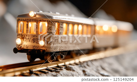 Musical Train Model on Track 125149204