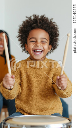 Joyful Drummer in Cozy Sweater Joyful Drummer in Cozy Sweater 125149255