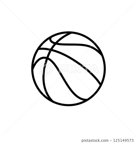Basketball Outline Icon Illustration on Isolated White Background Suitable for Ball, Basket, Sports Equipment Icon 125149573