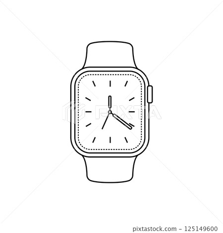 Smart Watch Outline Icon Illustration on Isolated White Background Suitable for Fashion, Accessories, Wristwatch Icon Smart Watch Outline Icon Illustration on Isolated White Background Suitable for Fashion, Accessories, Wristwatch Icon 125149600