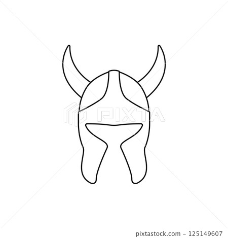 Viking Helmet Outline Icon Illustration on Isolated White Background Viking Helmet Outline Icon Illustration on Isolated White Background 125149607