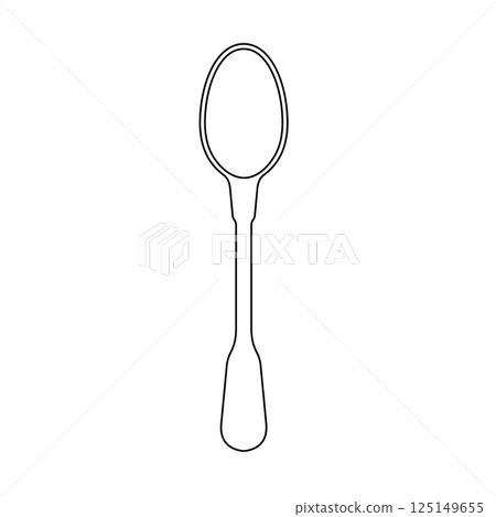 Spoon Outline Icon Illustration on White Background 125149655