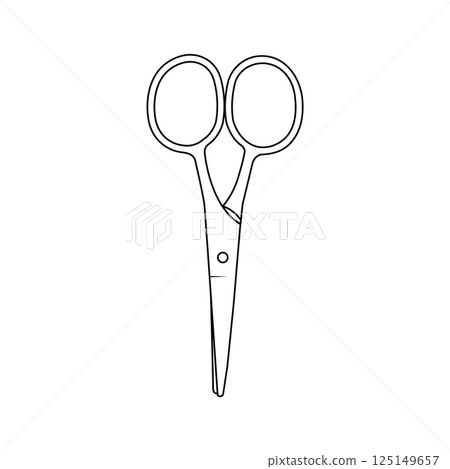 Scissors Outline Icon Illustration on White Background Scissors Outline Icon Illustration on White Background 125149657