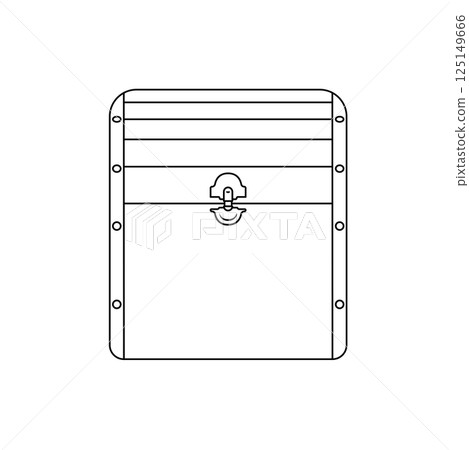 Treasure Chest Outline Icon Illustration on Isolated White Background 125149666