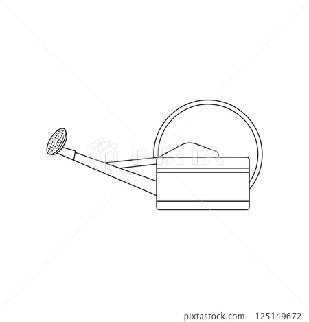 Watering Can Outline Icon Illustration on White Background 125149672
