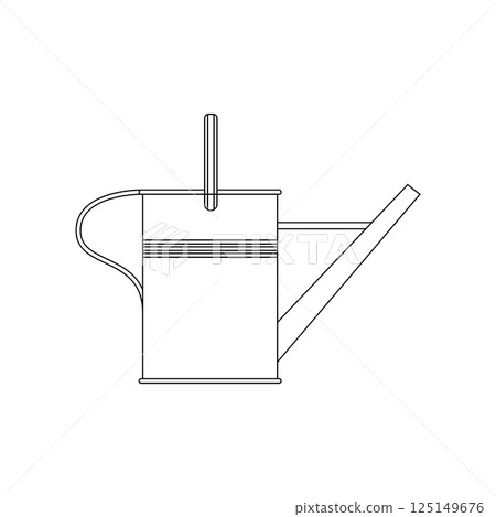 Watering Can Outline Icon Illustration on White Background 125149676