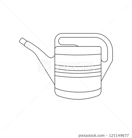 Watering Can Outline Icon Illustration on White Background 125149677