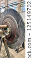 Industrial medium pressure turbine rotor stage in a workshop. Mechanical engineering. Power engineering. 125149702