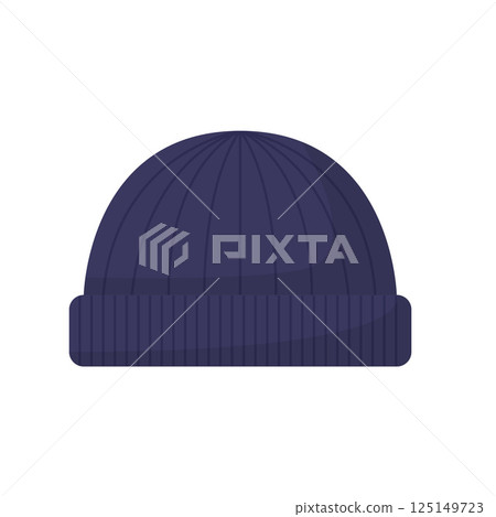 Beanie Hat Cartoon Flat Illustration. Clean Icon Design Element on Isolated White Background 125149723