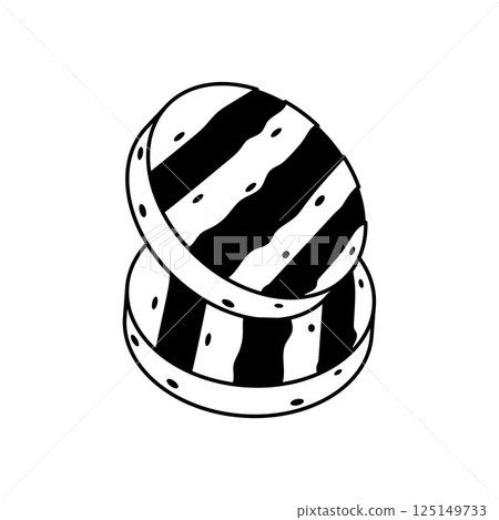 Beef Patty Burger Outline Icon Illustration on White Background 125149733
