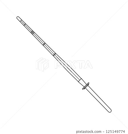 Kendo Shinai Outline Icon Illustration on White Background Kendo Shinai Outline Icon Illustration on White Background 125149774