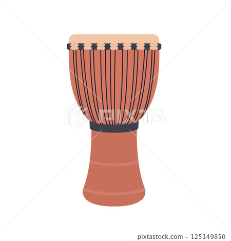Djembe Drum Flat Illustration. Clean Icon Design Element on Isolated White Background 125149850
