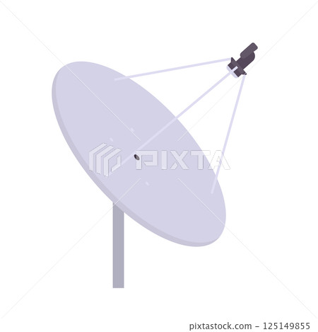 Parabolic Antenna Flat Illustration. Clean Icon Design Element on Isolated White Background 125149855