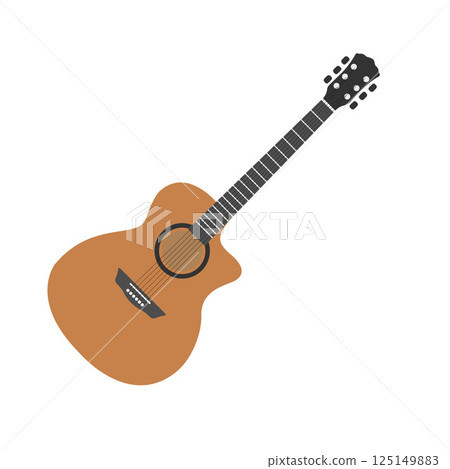 Acoustic Guitar Flat Illustration. Clean Icon Design Element on Isolated White Background Acoustic Guitar Flat Illustration. Clean Icon Design Element on Isolated White Background 125149883
