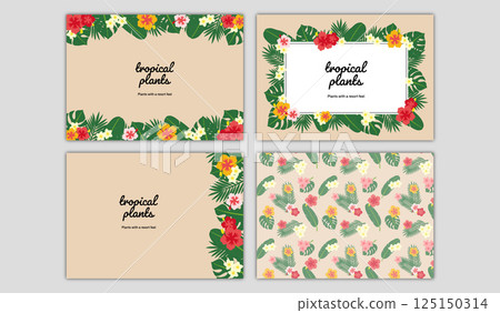 Tropical Plants A Background Set A4 Landscape 125150314