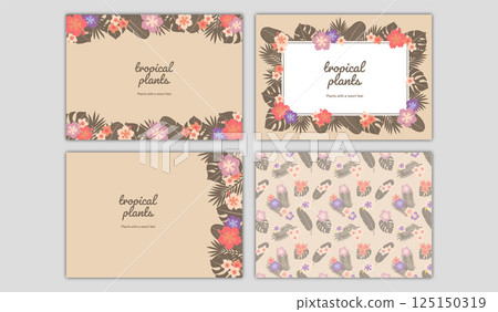 Tropical Plants B Background Set A4 Landscape Tropical Plants B Background Set A4 Landscape 125150319