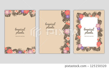 Tropical Plants B Background Set A4 Vertical 125150320