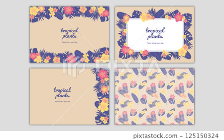 Tropical Plants C Background Set A4 Landscape Tropical Plants C Background Set A4 Landscape 125150324