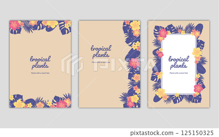 Tropical Plants C Background Set A4 Vertical 125150325
