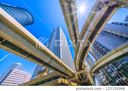 Tokyo cityscape in Japan: Sunshine pours in...view of Sunshine 60 in Ikebukuro and Ikebukuro Junction Tokyo cityscape in Japan: Sunshine pours in...view of Sunshine 60 in Ikebukuro and Ikebukuro Junction 125150366