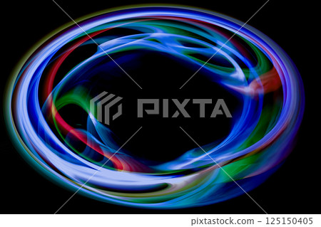 Colorful light swirls on a black background 125150405