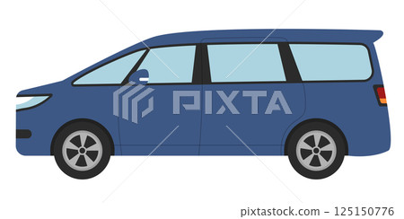 藍色小貨車插圖 藍色小貨車插圖 125150776