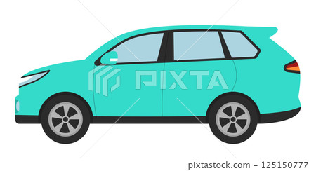 綠松石SUV插圖 125150777