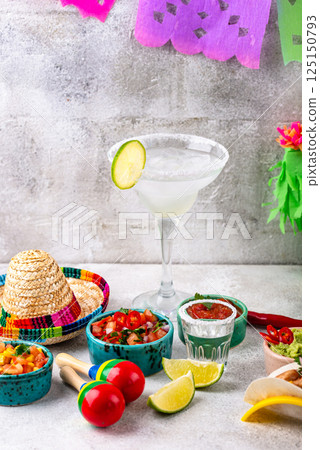 Cinco de Mayo concept with traditional Mexican food Cinco de Mayo concept with traditional Mexican food 125150793