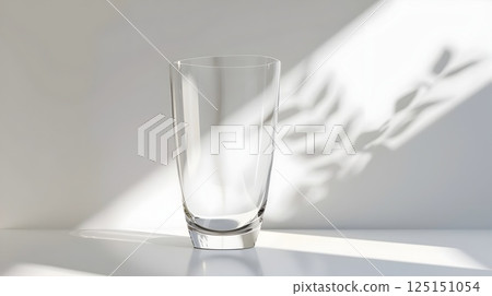 Sleek and Sophisticated Glass Trophy Embodying Minimalist Elegance on a White Surface 125151054
