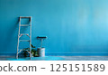 Vibrant Blue Room Transformation with DIY Home Improvement Tools and Supplies 125151589