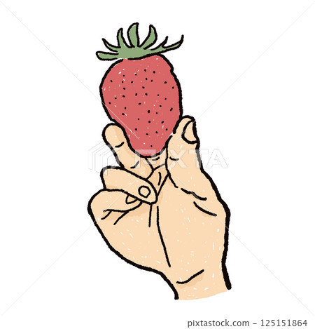 Illustration of strawberries being picked 125151864