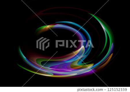 Colorful light swirl in a black background Colorful light swirl in a black background 125152339