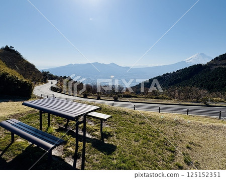 Mount Fuji as seen from Hakone Lake Ashinoko Observatory Park 125152351